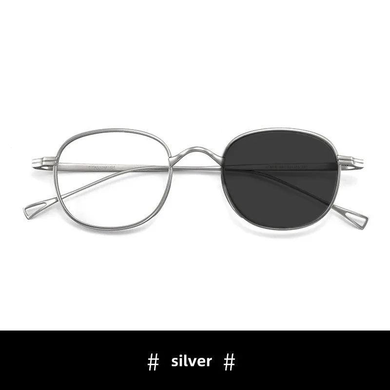 Kocolior Unisex Full Rim Round Titanium Hyperopic Reading Glasses 8016