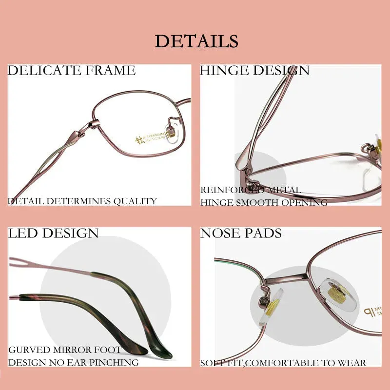 Kocolior Women's Full Rim Rectangle Titanium Hyperopic Reading Glasses 3520x