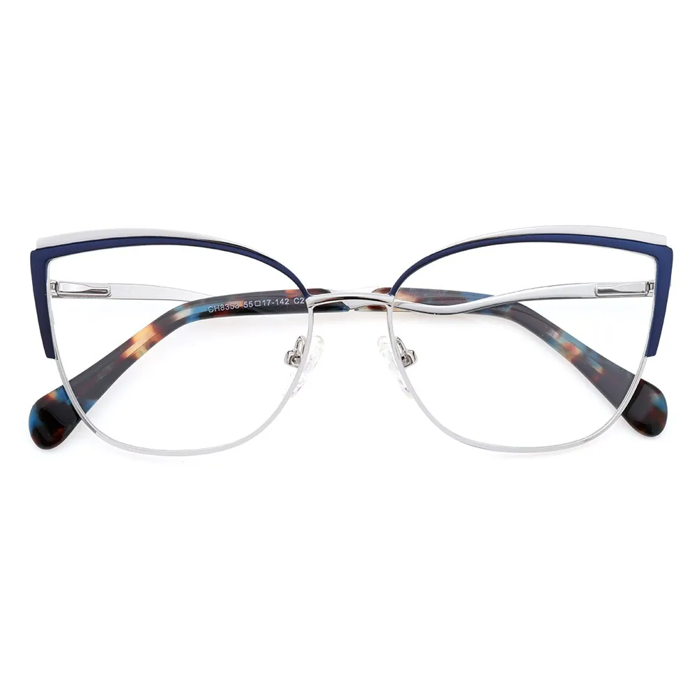 Laoyehui Women's Eyeglasses Cat Eye Alloy Reading Glasses Ch8353