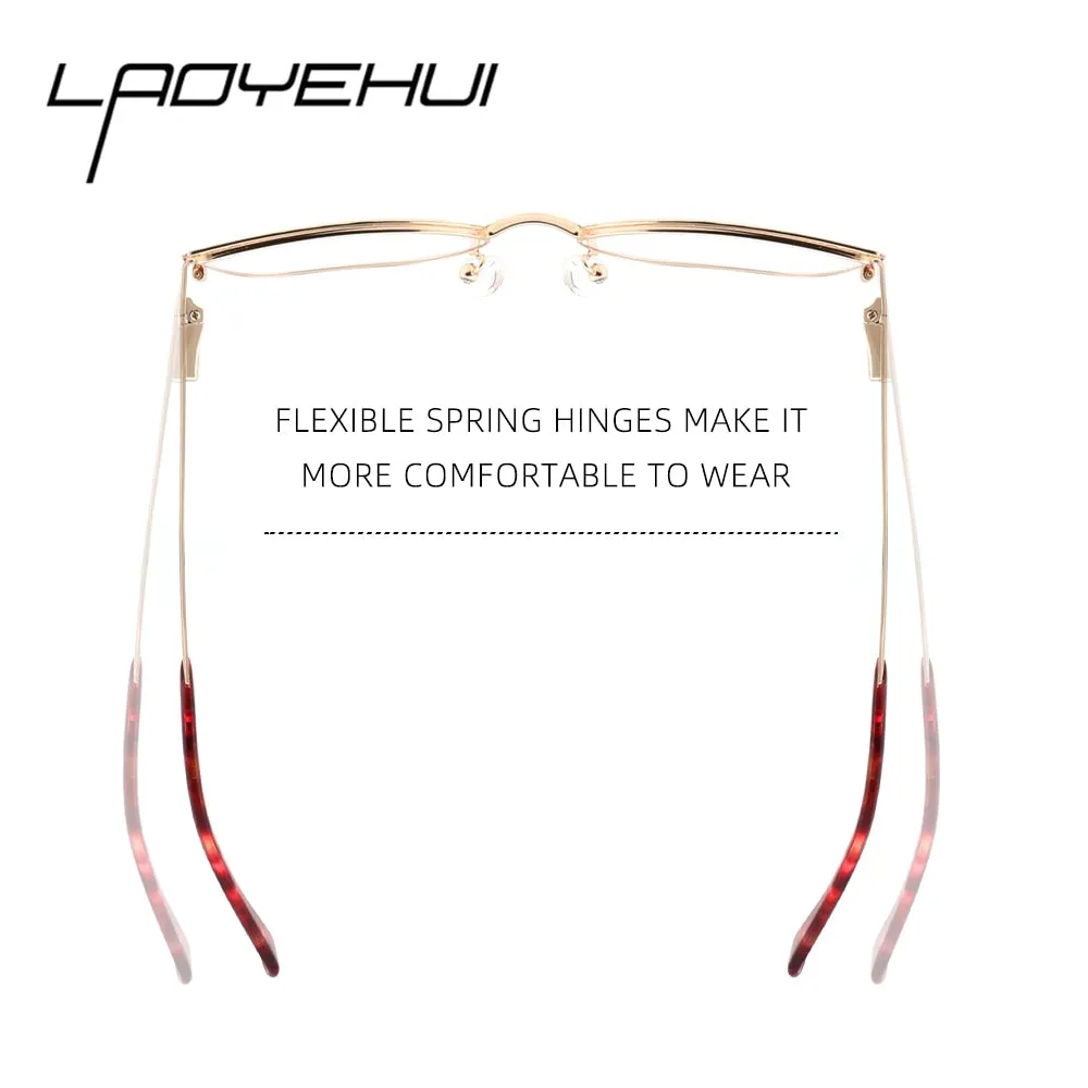 Laoyehui Women's Eyeglasses Cat Eye Alloy Reading Glasses Ch8353