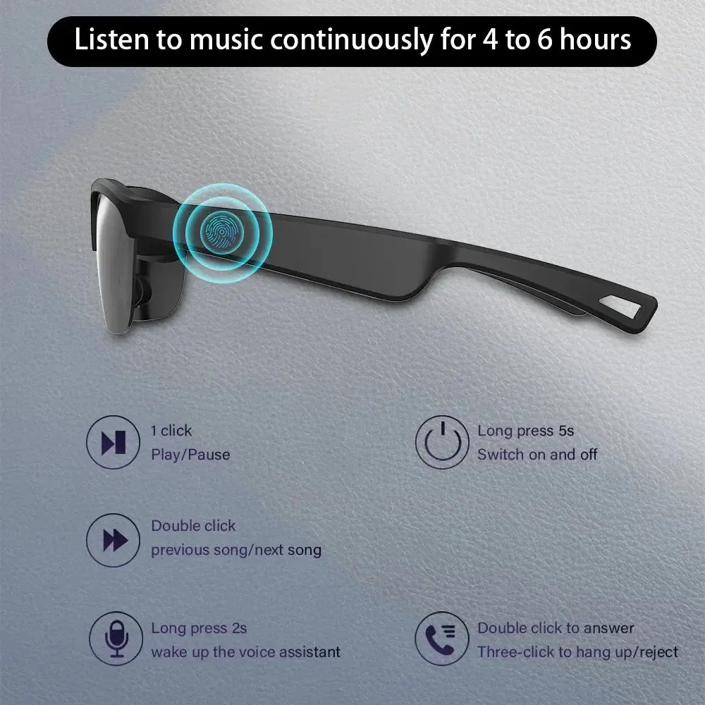 LAXASFIT New Smart Bluetooth Glasses Listen to music Receive calls Sunglasses for men and women Smart Glasses Holiday Gift