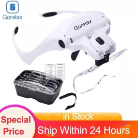 LED Magnifier Glasses Set: Precision Vision Enhancer for Reading, Repair, Crafts