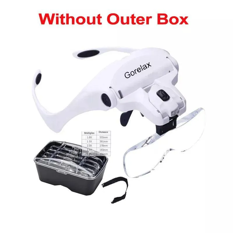 LED Magnifier Glasses Set: Precision Vision Enhancer for Reading, Repair, Crafts