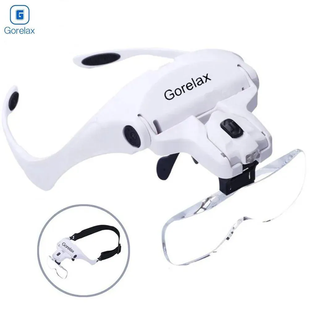 LED Magnifier Glasses Set: Precision Vision Enhancer for Reading, Repair, Crafts