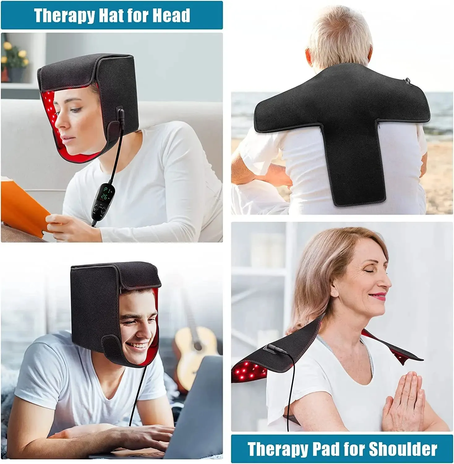 LED Red Light Therapy Hat For Hair Growth Red & Infrared Light Hair Growth Cap For Hair Loss Promote Hair Fast Regrow Care Cap