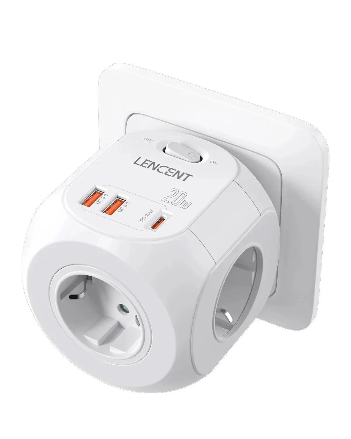 LENCENT Smart Multi-Plug Charger: Versatile Power Hub for Home & Travel