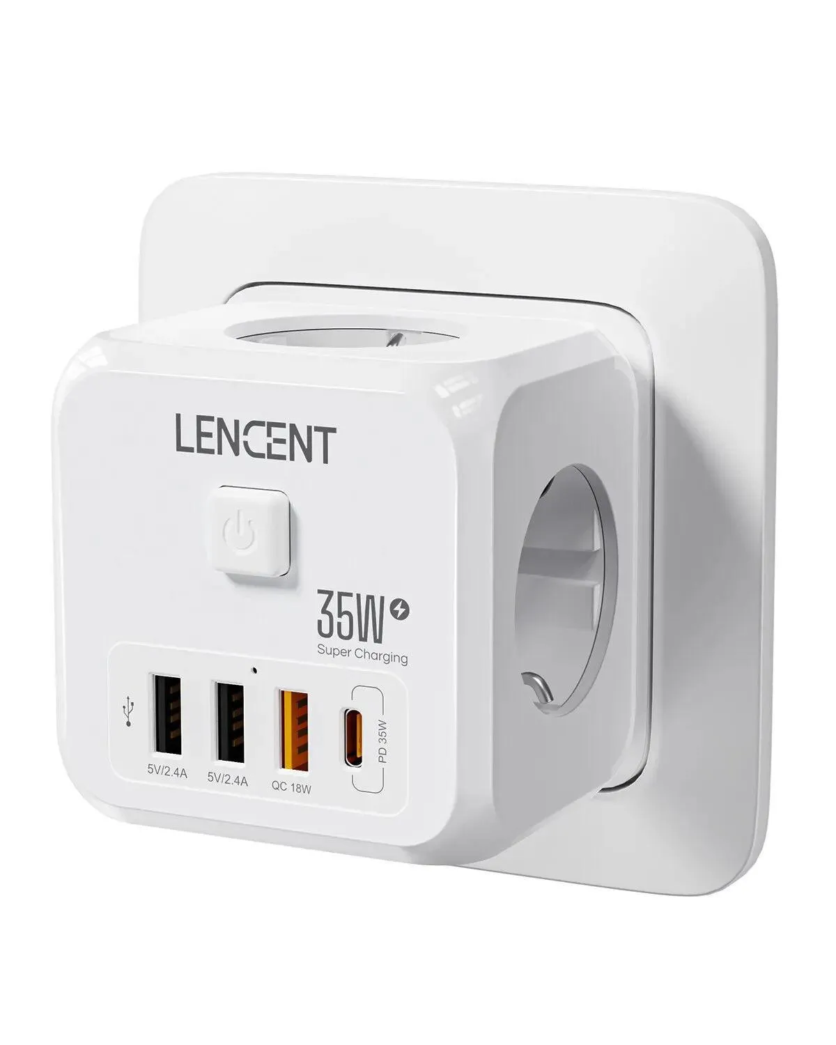 LENCENT Smart Multi-Plug Charger: Versatile Power Hub for Home & Travel