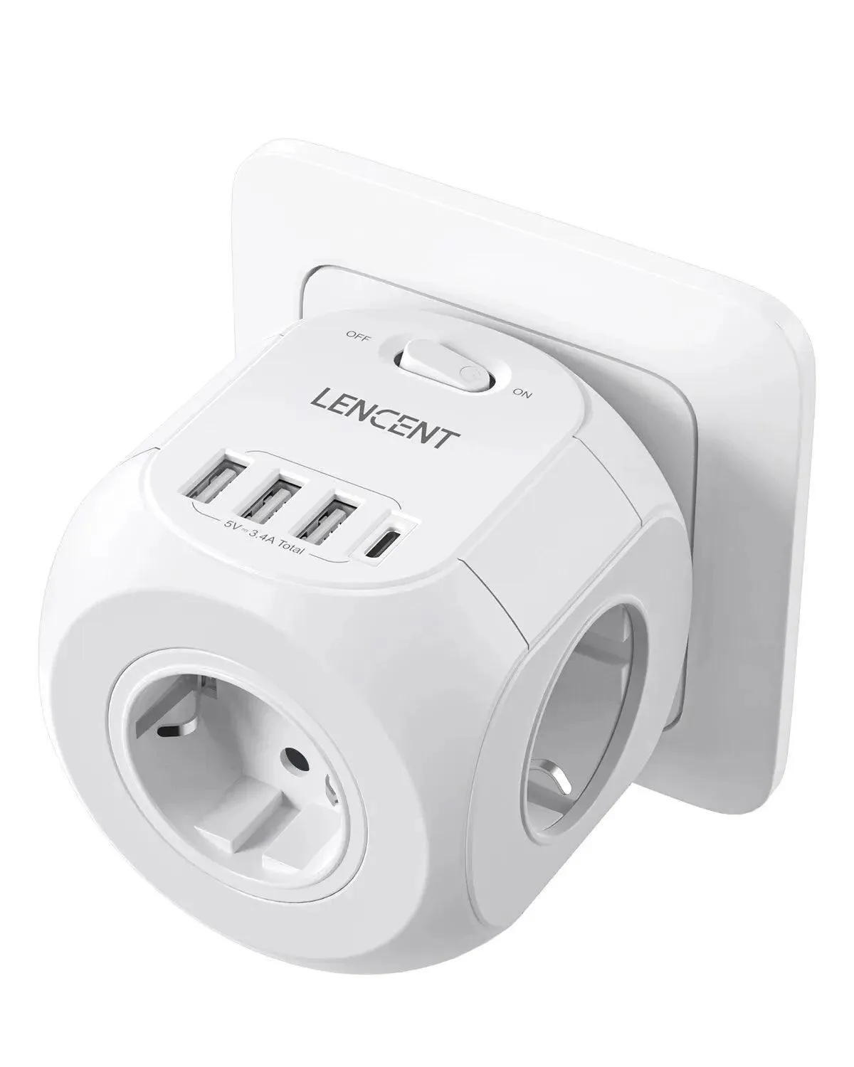 LENCENT Smart Multi-Plug Charger: Versatile Power Hub for Home & Travel