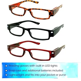 Lighted Reading Glasses With Lights On Them