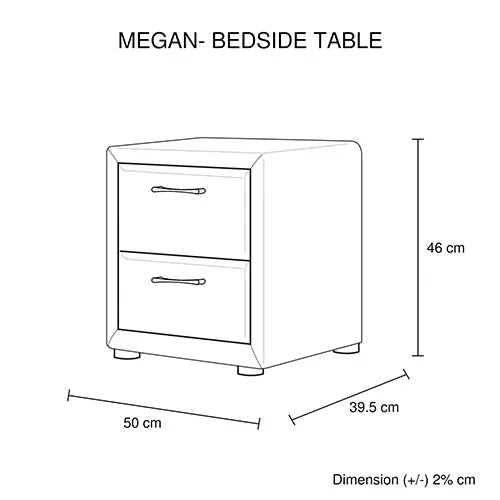 Megan Bedside Table Light Grey