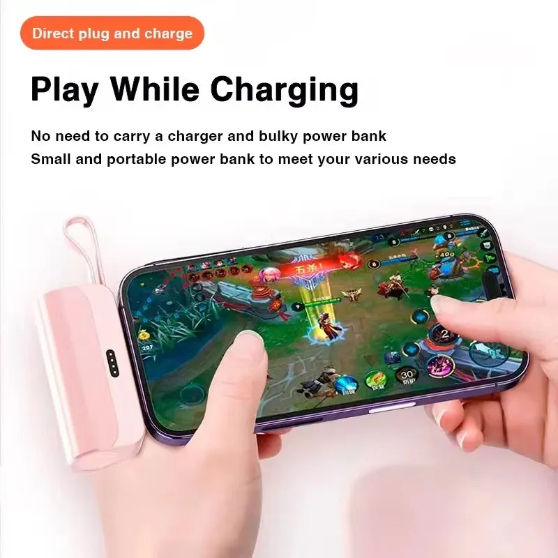 Mini Capsule Power Bank 2-in-1 with Built-in Cable