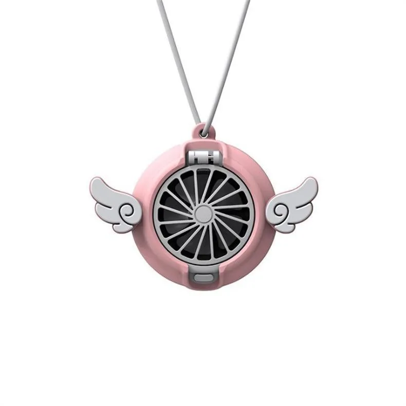 Mini Fan Hanging Neck Handheld USB Rechargeable Cute Cartoon Student Portable Sports