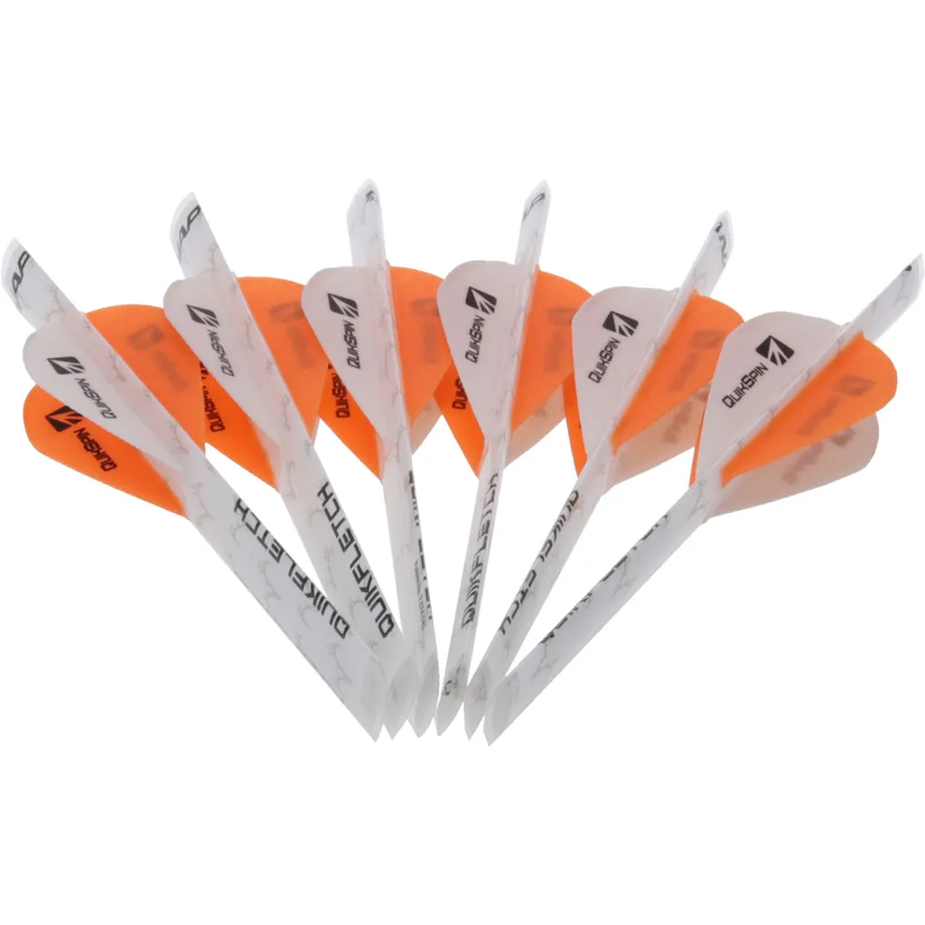 Nap Quikfletch Quickspin Fletch Rap White And Orange 2 In.