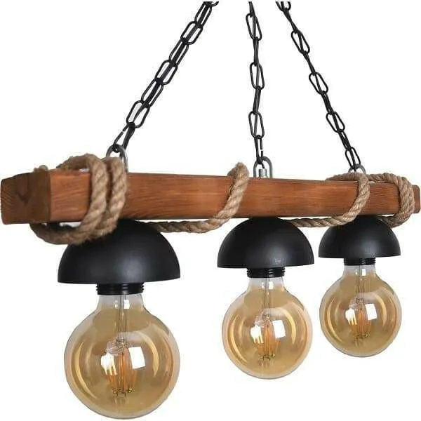 Narses - Rustic Chandelier with Wooden Rope