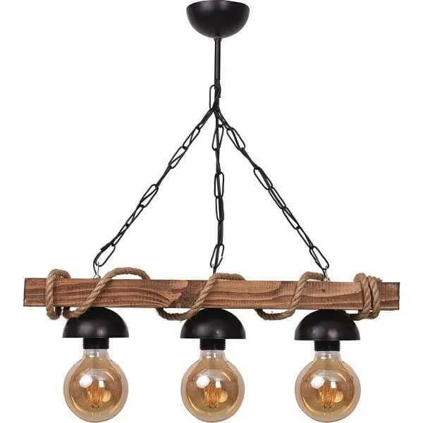 Narses - Rustic Chandelier with Wooden Rope