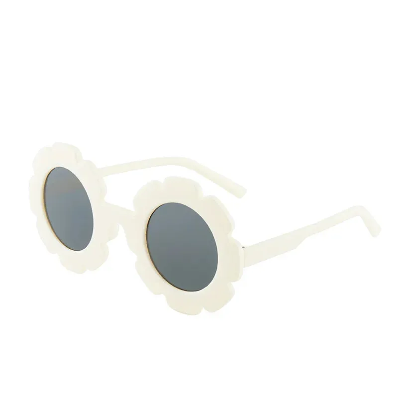 New Tire Flower Round Frame Sun Glasses Cute Decorative for Girls Boys Children Kids Outdoor Sun Protection Eyeglasses