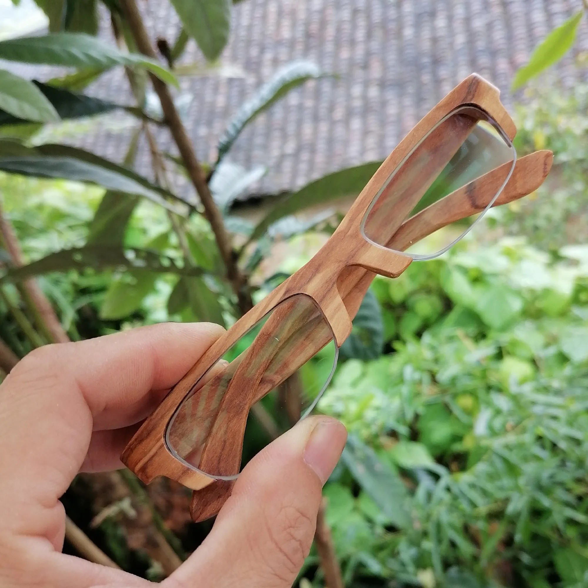 olive wood LOVE-WOOD semi-rimless