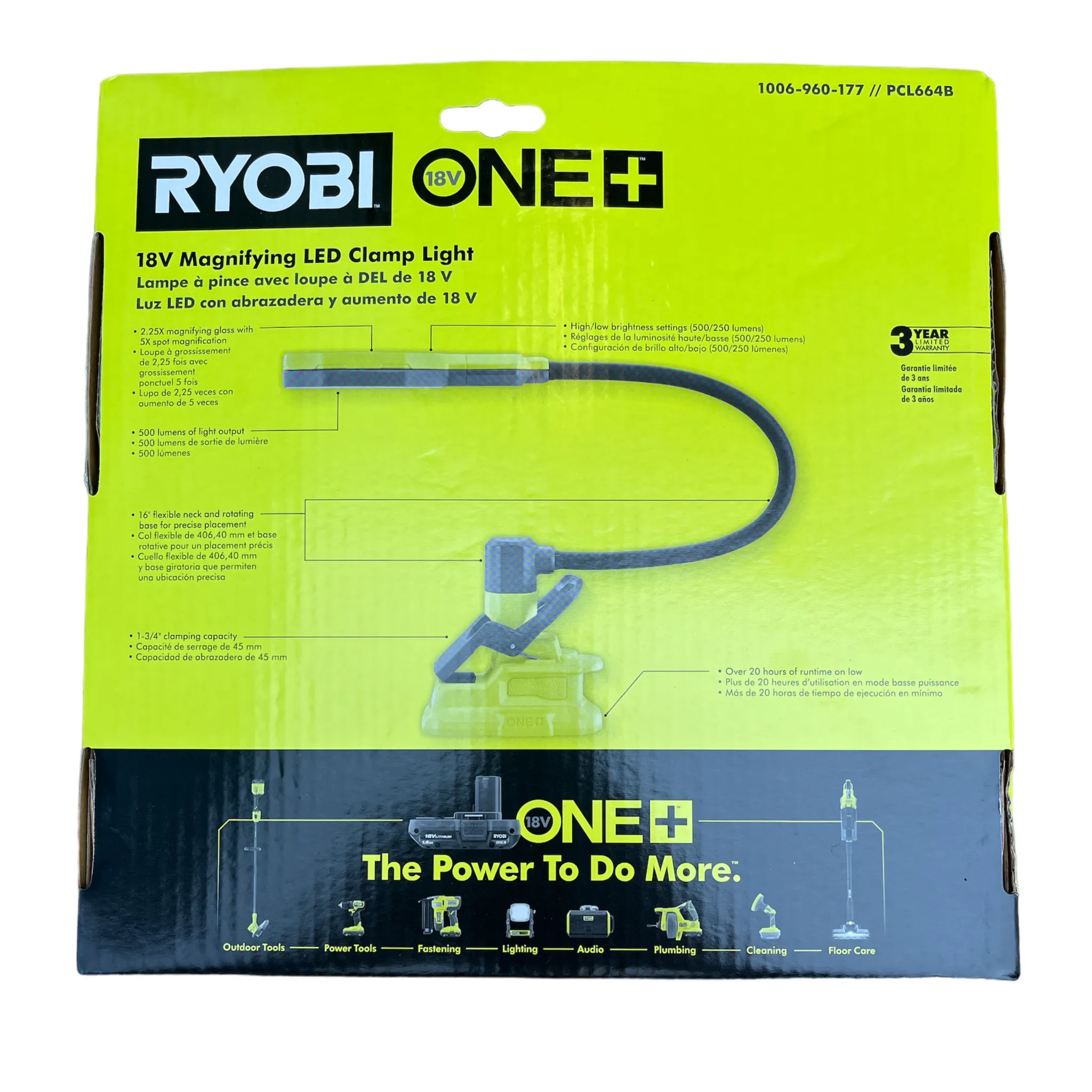 ONE  18-Volt Cordless Flexible Magnifying LED Clamp Light (Tool Only)