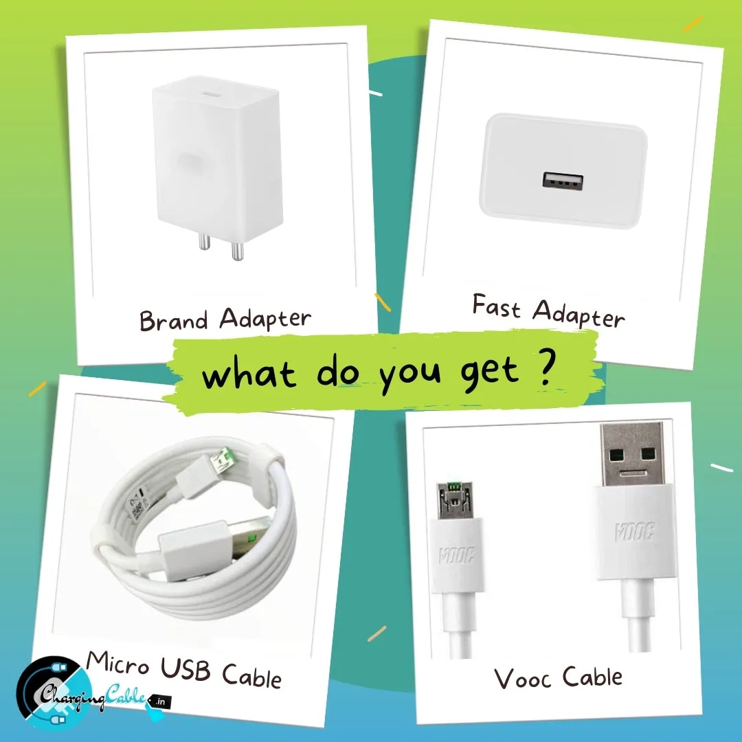 Oppo 15W Vooc Micro USB Charger (Adapter With Cable)