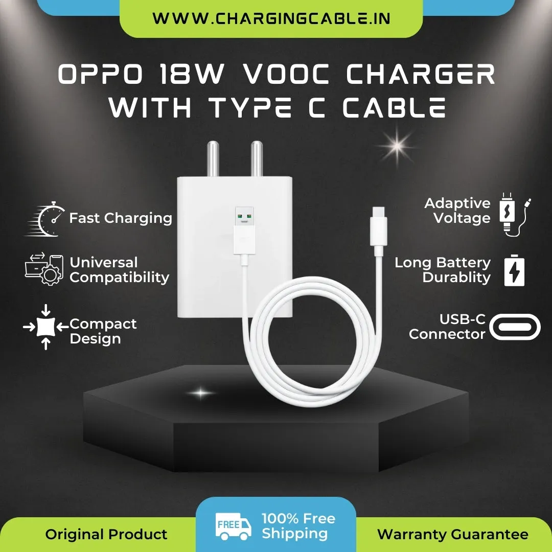 Oppo 18W Vooc Type C Charger (Adapter With Cable)