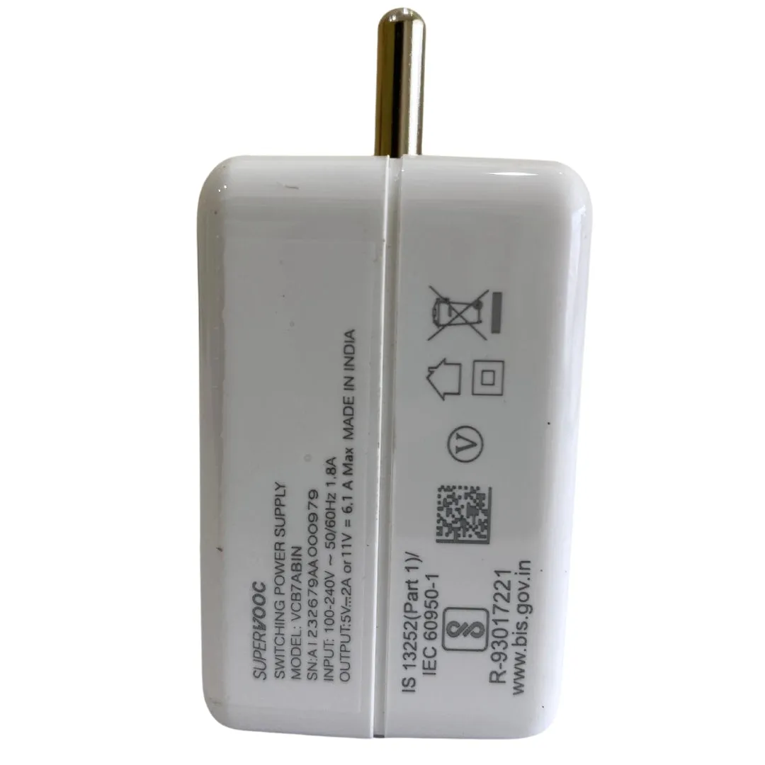 Oppo F25 Pro 5G 67W Supervooc 2.0 Charger With Type-C Cable