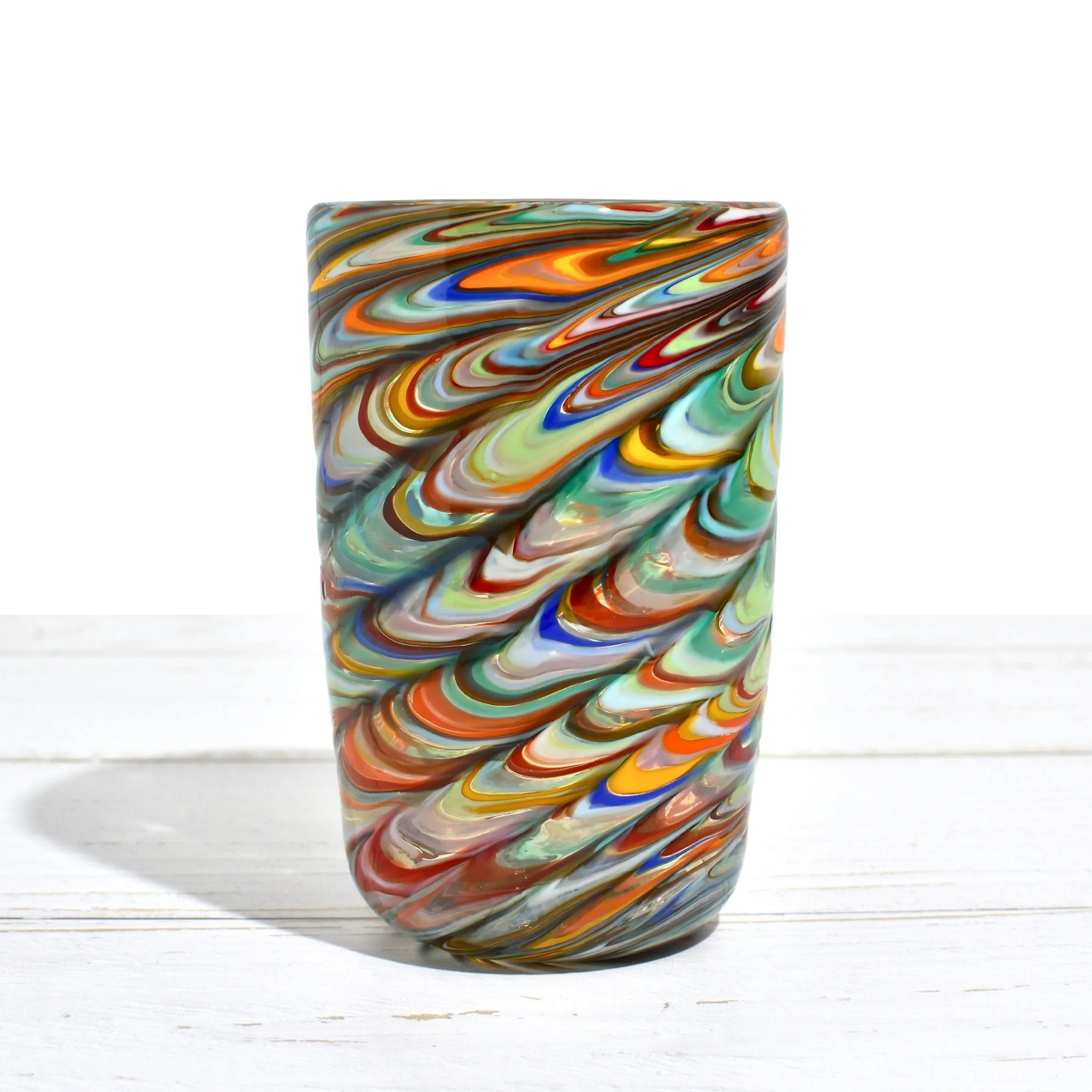 Pavone Murano Glass Tumbler, Multi Colors, Set of 4