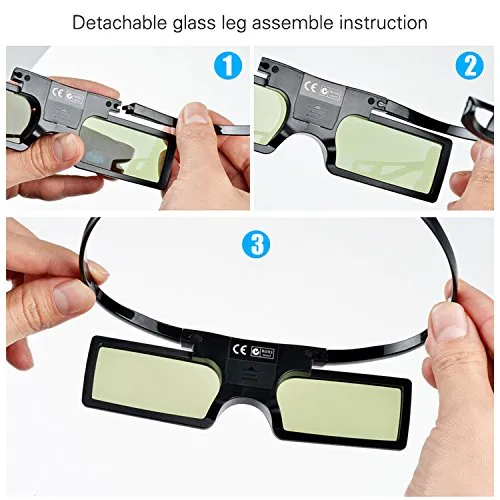 Pergear 144Hz 3D DLP-Link Active Shutter Glasses For Optoma/BenQ/Acer/LG/Sharp/Vivitek/Dell/ViewSonic/NEC/CASIO Projectors
