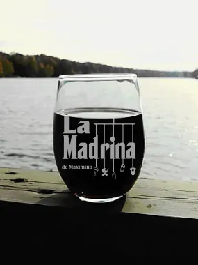 Personalized Madrina Gift | Wine Glass | El Madrina  | Godmother