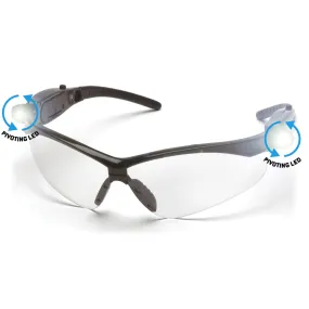 PMXTREME Safety Glasses with Bright Pivoting LED - Rubber Nosepiece and Tips