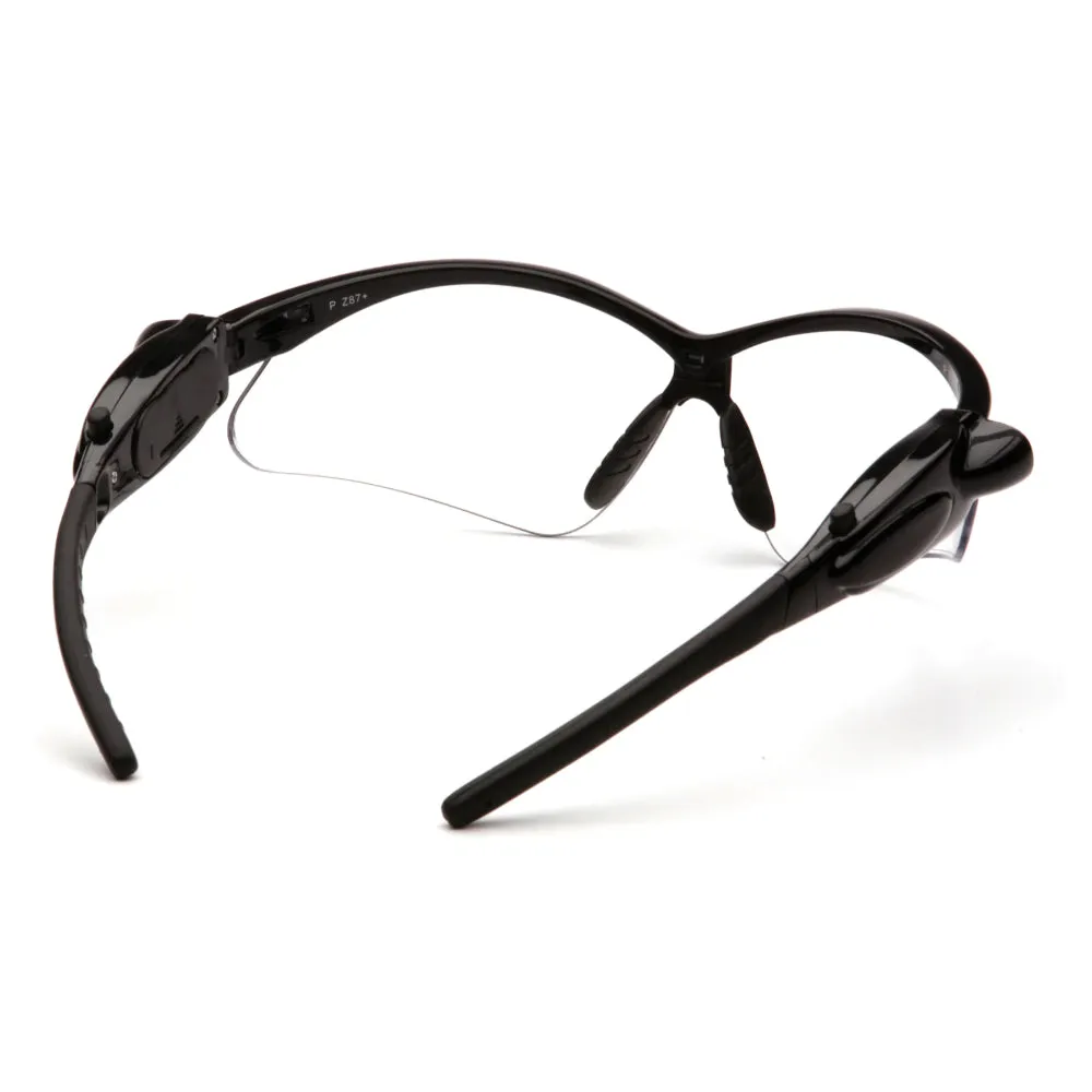 PMXTREME Safety Glasses with Bright Pivoting LED - Rubber Nosepiece and Tips