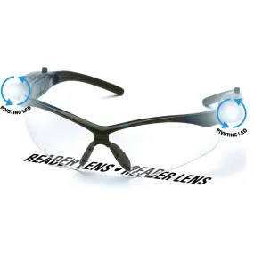 Pyramex® PMXTREME LED Reader - Rubber Temple Tips with LED Bulbs Safety Glasses