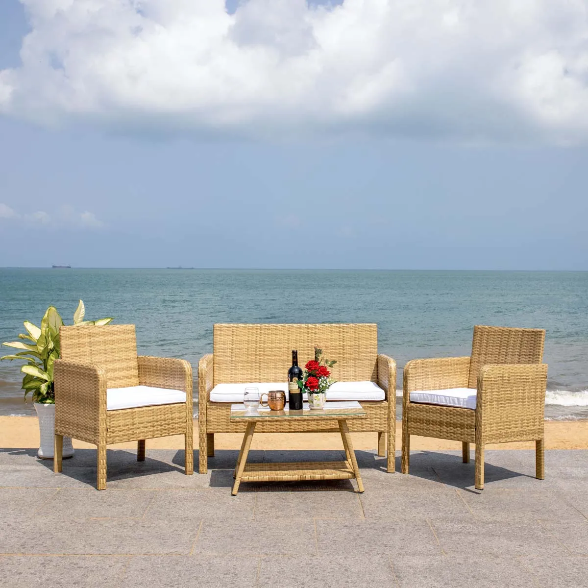 Safavieh Aboka 4 Piece Living Set, PAT7505