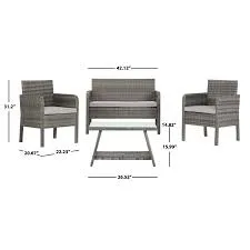 Safavieh Aboka 4 Piece Living Set, PAT7505