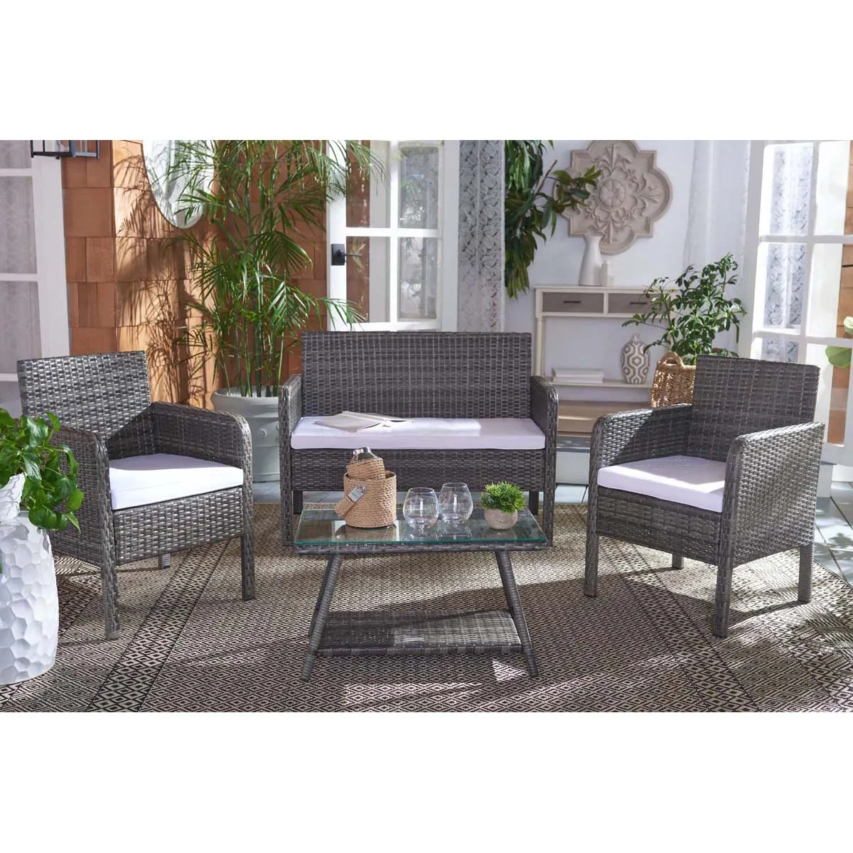 Safavieh Aboka 4 Piece Living Set, PAT7505