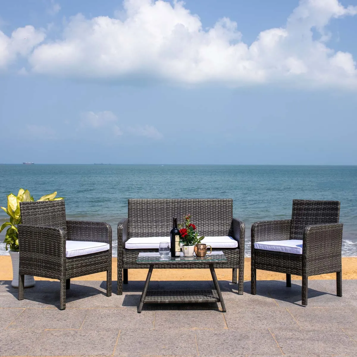 Safavieh Aboka 4 Piece Living Set, PAT7505