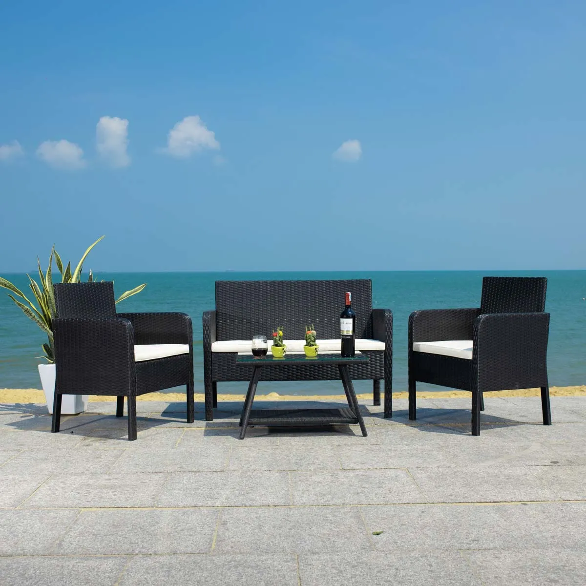 Safavieh Aboka 4 Piece Living Set, PAT7505