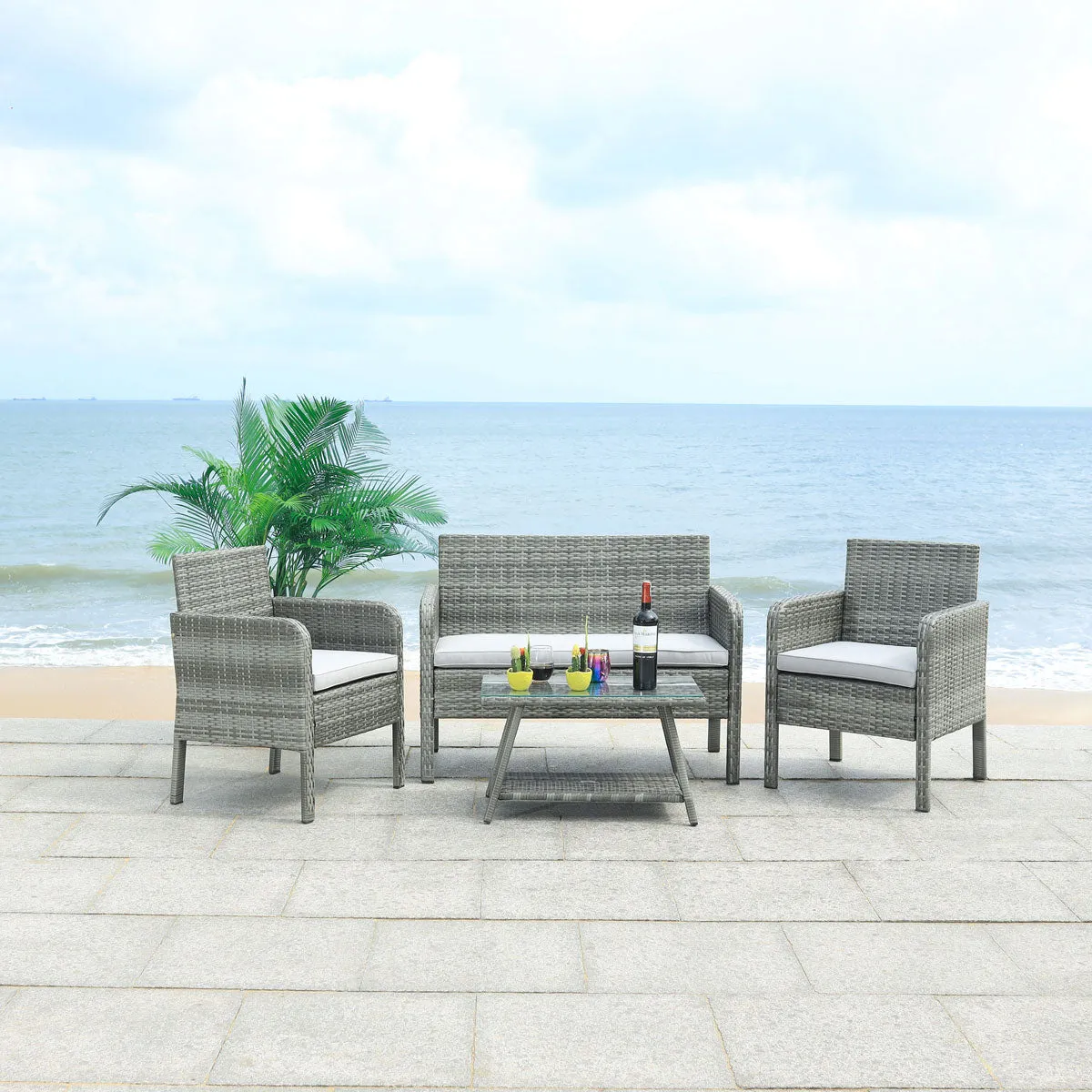 Safavieh Aboka 4 Piece Living Set, PAT7505