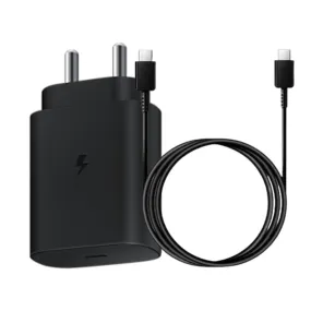 Samsung A53 25W Type C-Type-C Adaptive Fast Mobile Charger With Cable Black