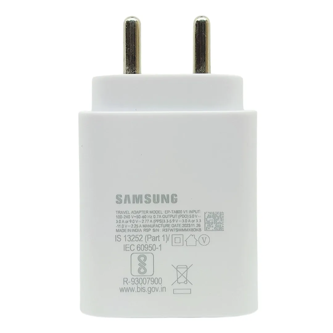Samsung A55 5G 25W Type C-Type-C Adaptive Fast Mobile Charger With 1 Mt Cable White