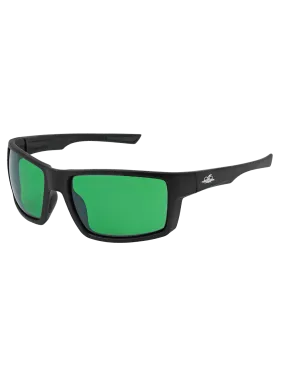 Sawfish™ Green LED Blocker Lens, Matte Black Frame Safety Glasses - BH26619