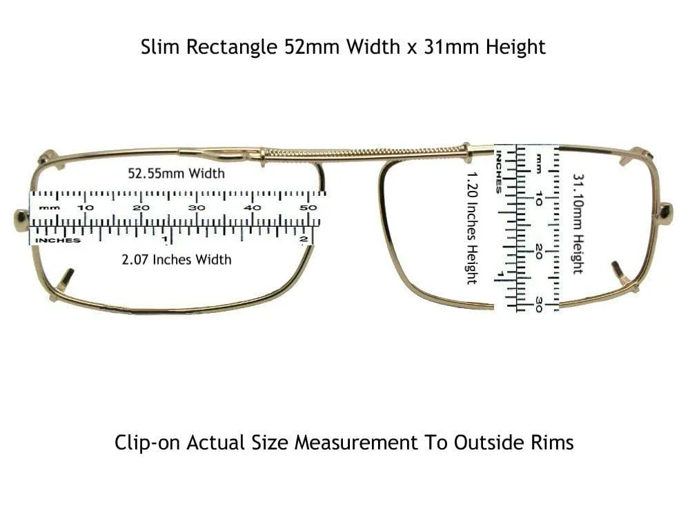 Slim Rectangle Shape Polarized Clip-on Sunglasses