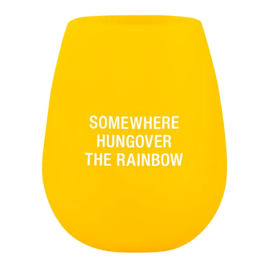 Somewhere Hungover the Rainbow Silicone Wine Glass