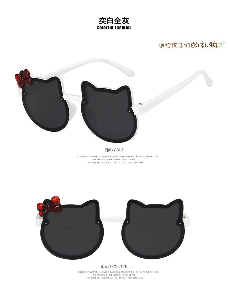 Summer Children Cute Sunglasses Acrylic Bow Outdoor UV Protection Sun Glasses Baby Girls Classic Kids Boy UV400 Eyewear