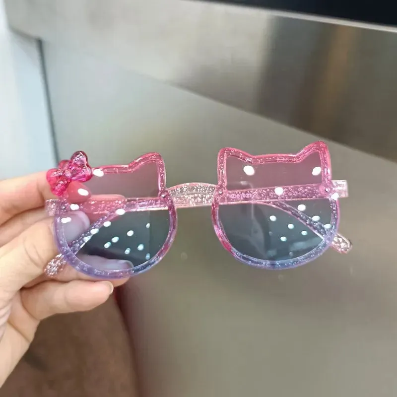 Summer Children Cute Sunglasses Acrylic Bow Outdoor UV Protection Sun Glasses Baby Girls Classic Kids Boy UV400 Eyewear