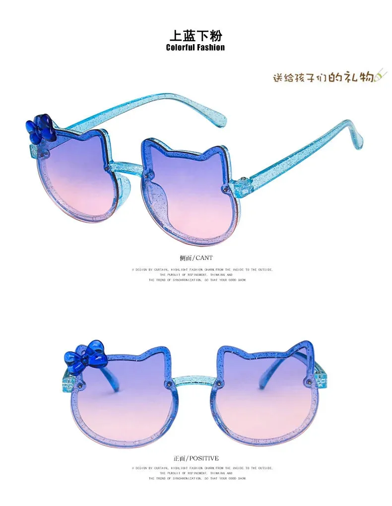 Summer Children Cute Sunglasses Acrylic Bow Outdoor UV Protection Sun Glasses Baby Girls Classic Kids Boy UV400 Eyewear