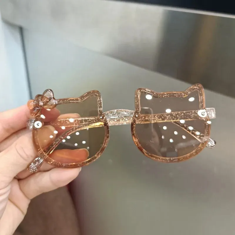 Summer Children Cute Sunglasses Acrylic Bow Outdoor UV Protection Sun Glasses Baby Girls Classic Kids Boy UV400 Eyewear