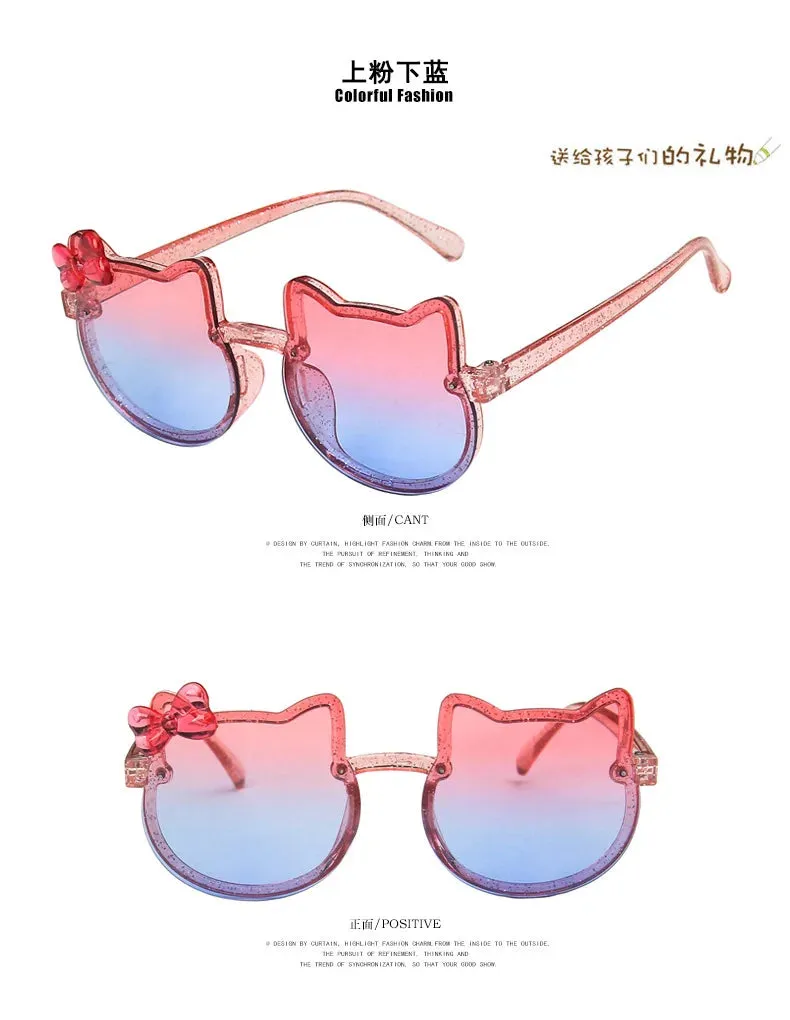 Summer Children Cute Sunglasses Acrylic Bow Outdoor UV Protection Sun Glasses Baby Girls Classic Kids Boy UV400 Eyewear