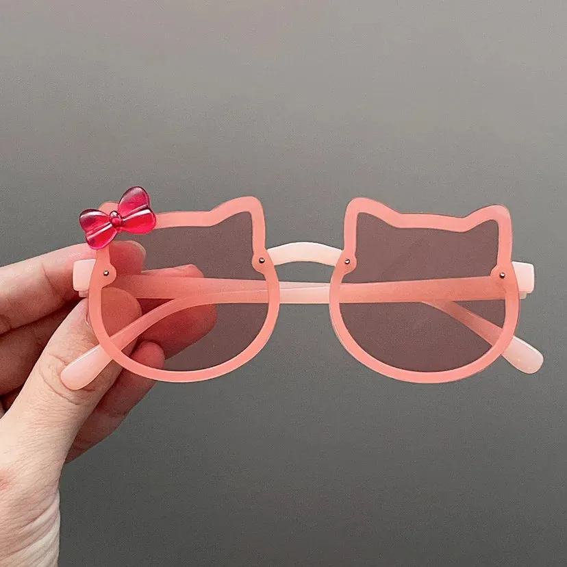 Summer Children Cute Sunglasses Acrylic Bow Outdoor UV Protection Sun Glasses Baby Girls Classic Kids Boy UV400 Eyewear