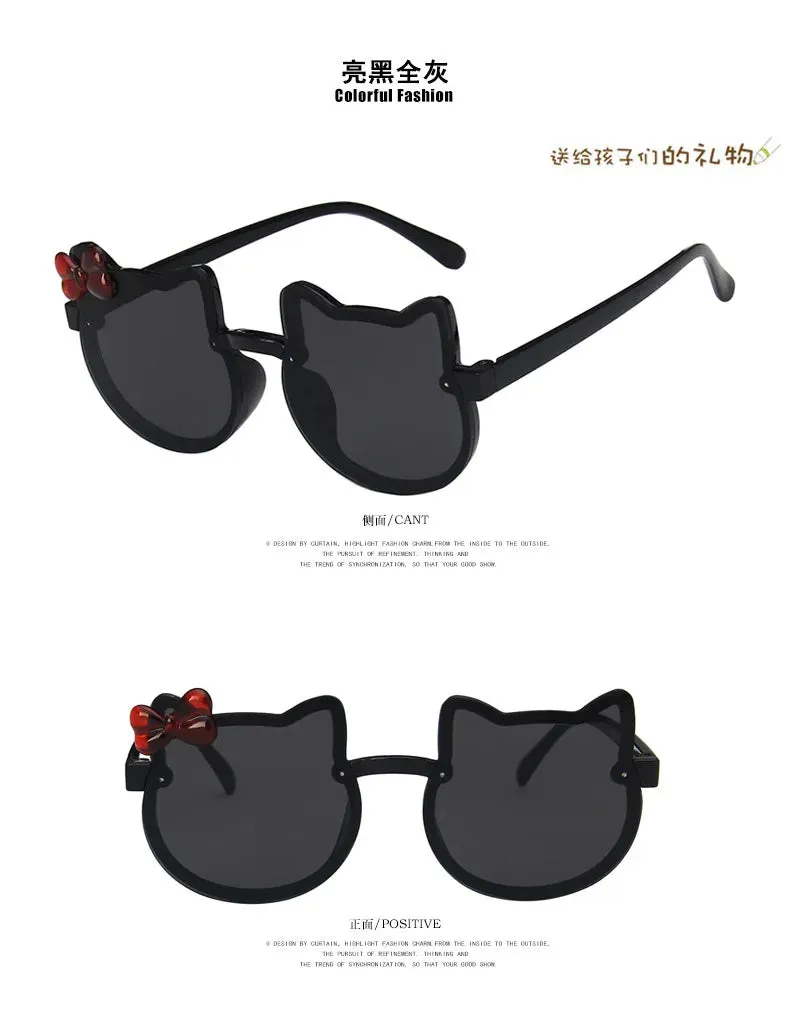 Summer Children Cute Sunglasses Acrylic Bow Outdoor UV Protection Sun Glasses Baby Girls Classic Kids Boy UV400 Eyewear