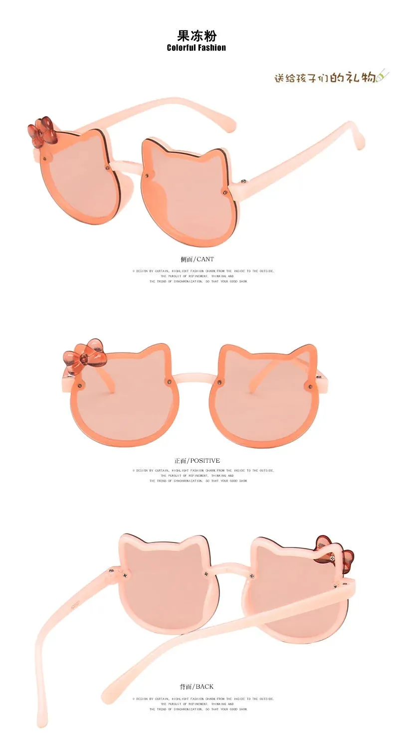 Summer Children Cute Sunglasses Acrylic Bow Outdoor UV Protection Sun Glasses Baby Girls Classic Kids Boy UV400 Eyewear